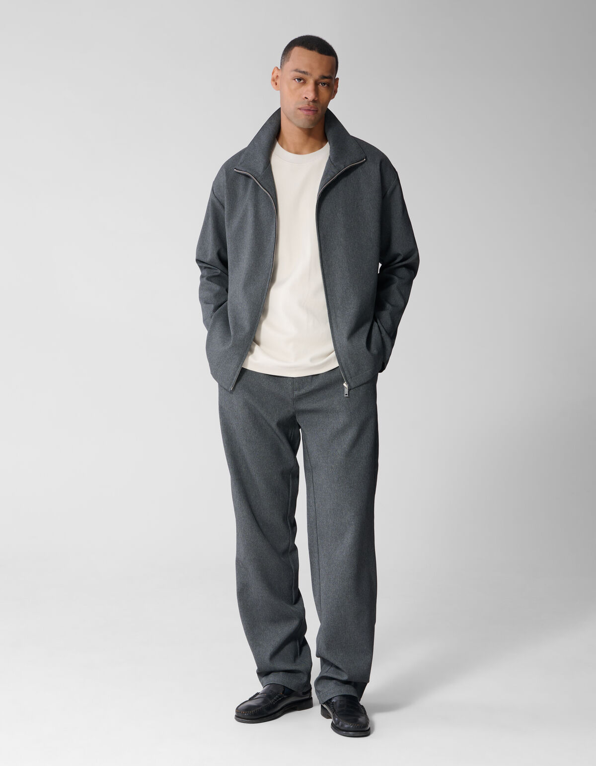 Melange Funnel Jacke Grau SHOEBY MEN