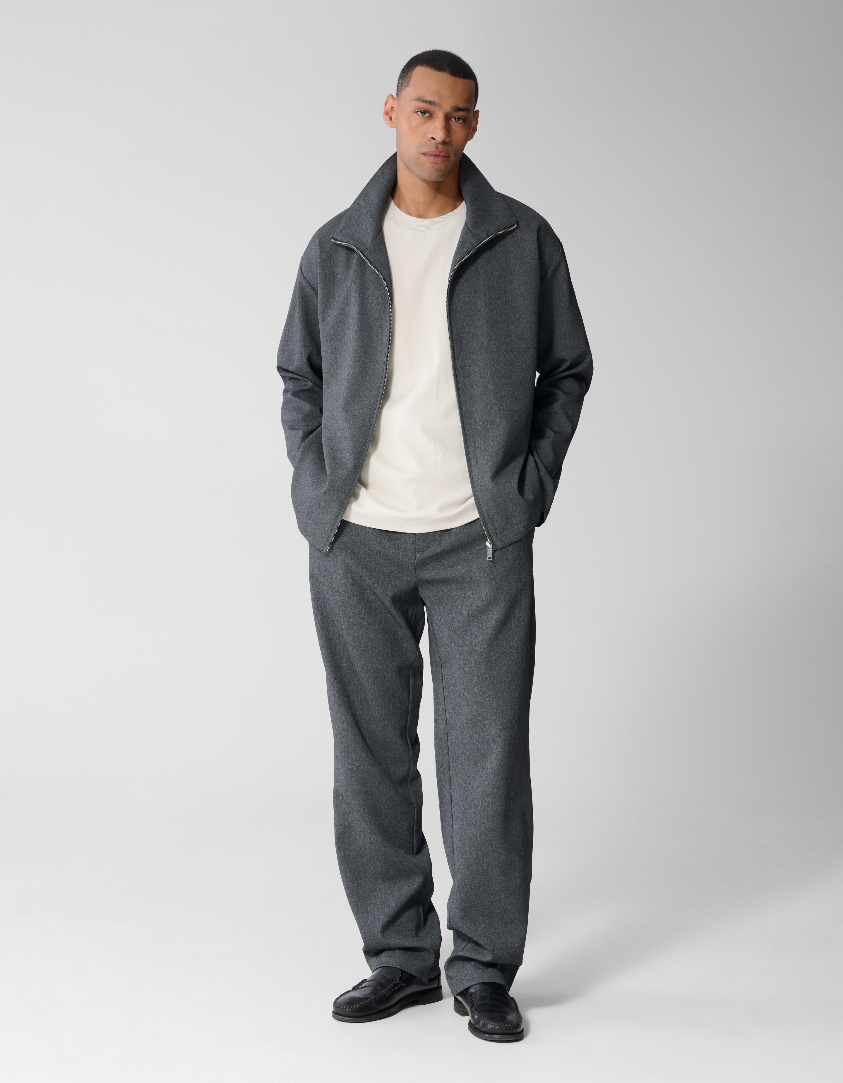 Melange Funnel Jacke Grau SHOEBY MEN