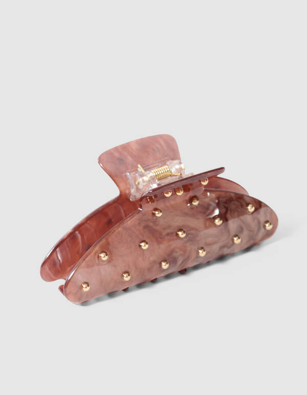 Big Studded Haarspange Hellbraun SHOEBY ACCESSOIRES
