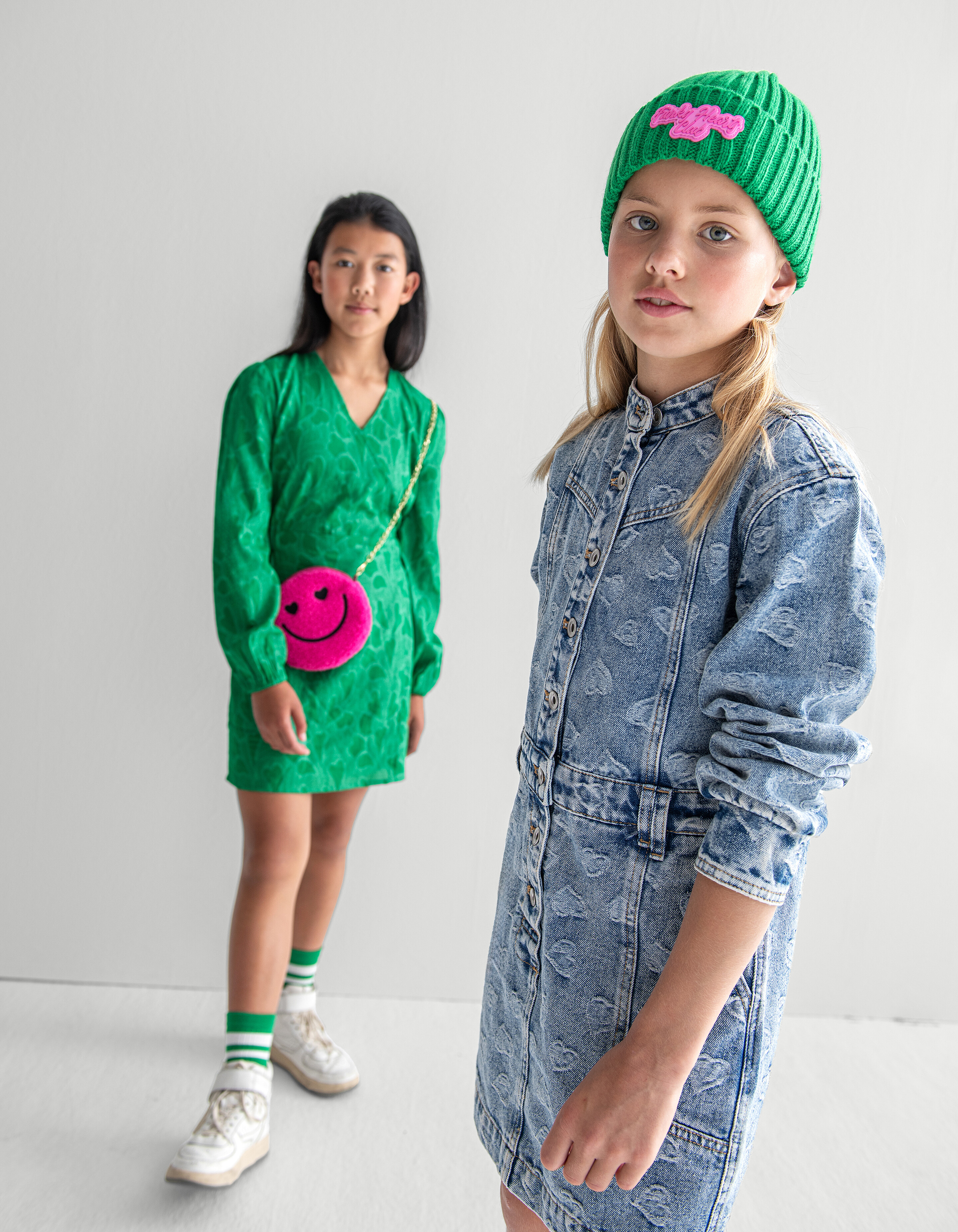 Jacquard-Denim-Kleid Blau SHOEBY GIRLS