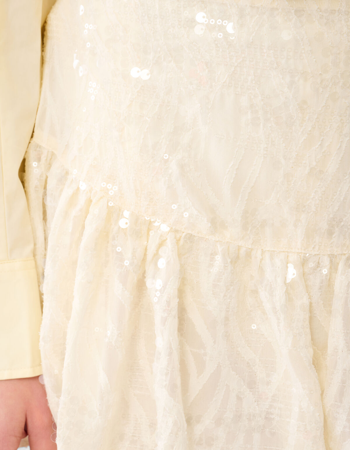 Pailletten Mini Rok Gebroken Wit SHOEBY WOMEN