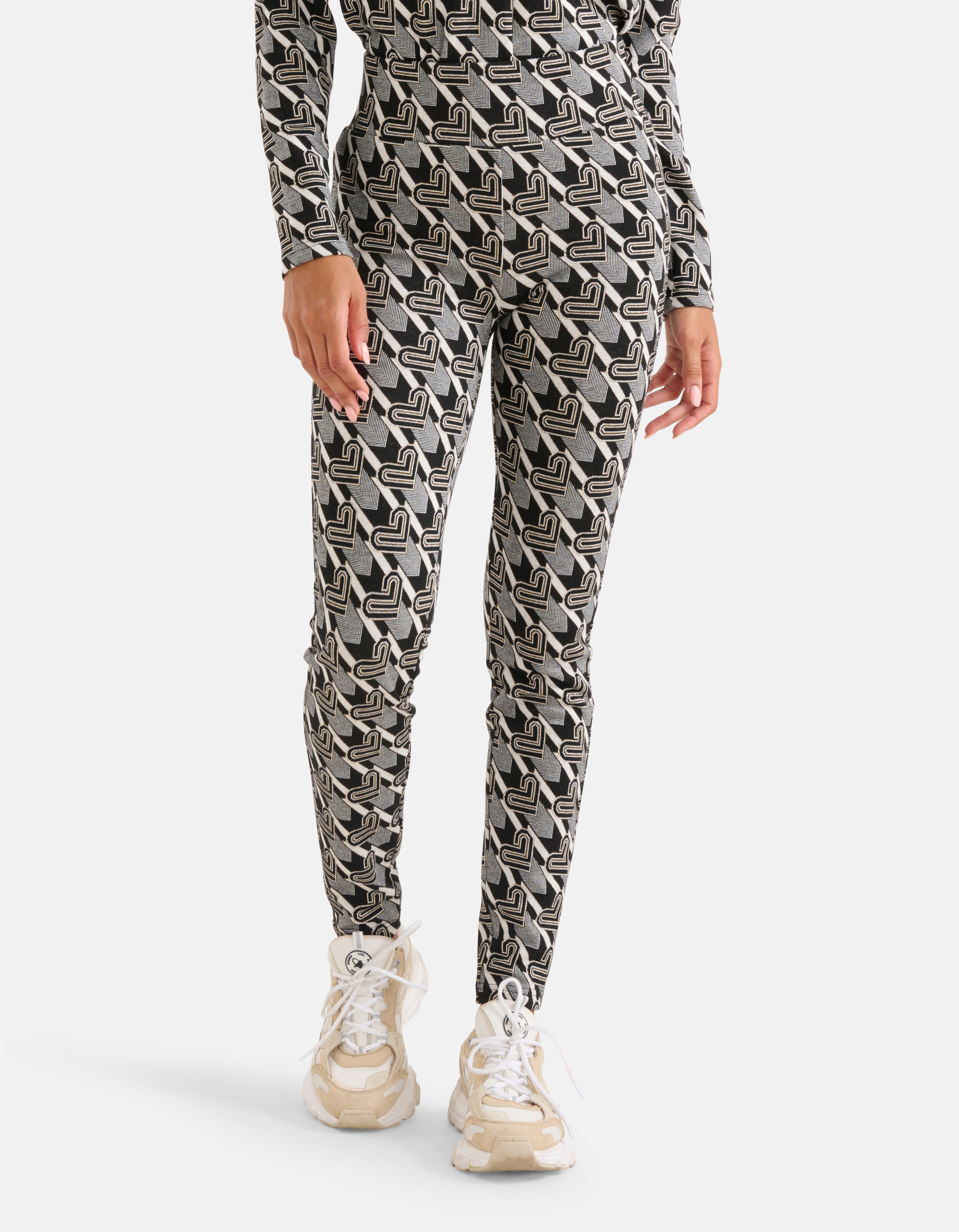 Monogramm-Leggings Schwarz/Weiß SHOEBY WOMEN