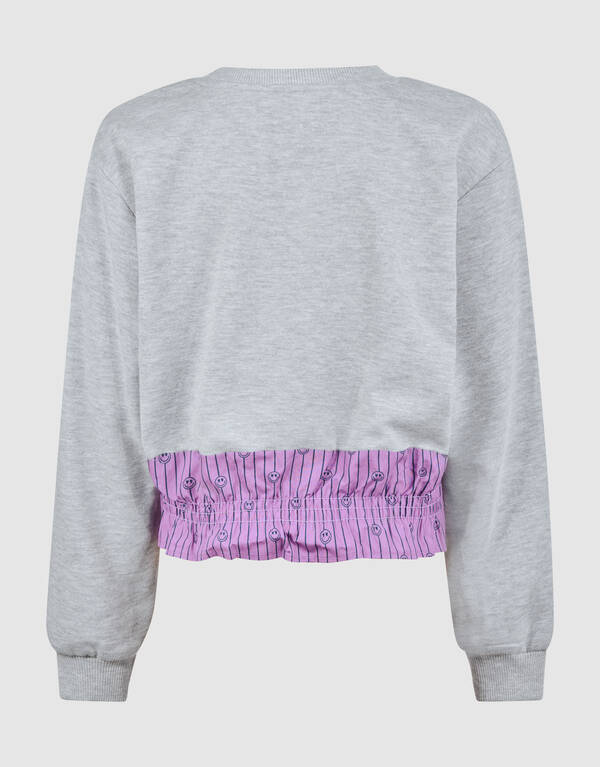 Smiley Nadelstreifen-Pullover Grau SHOEBY GIRLS