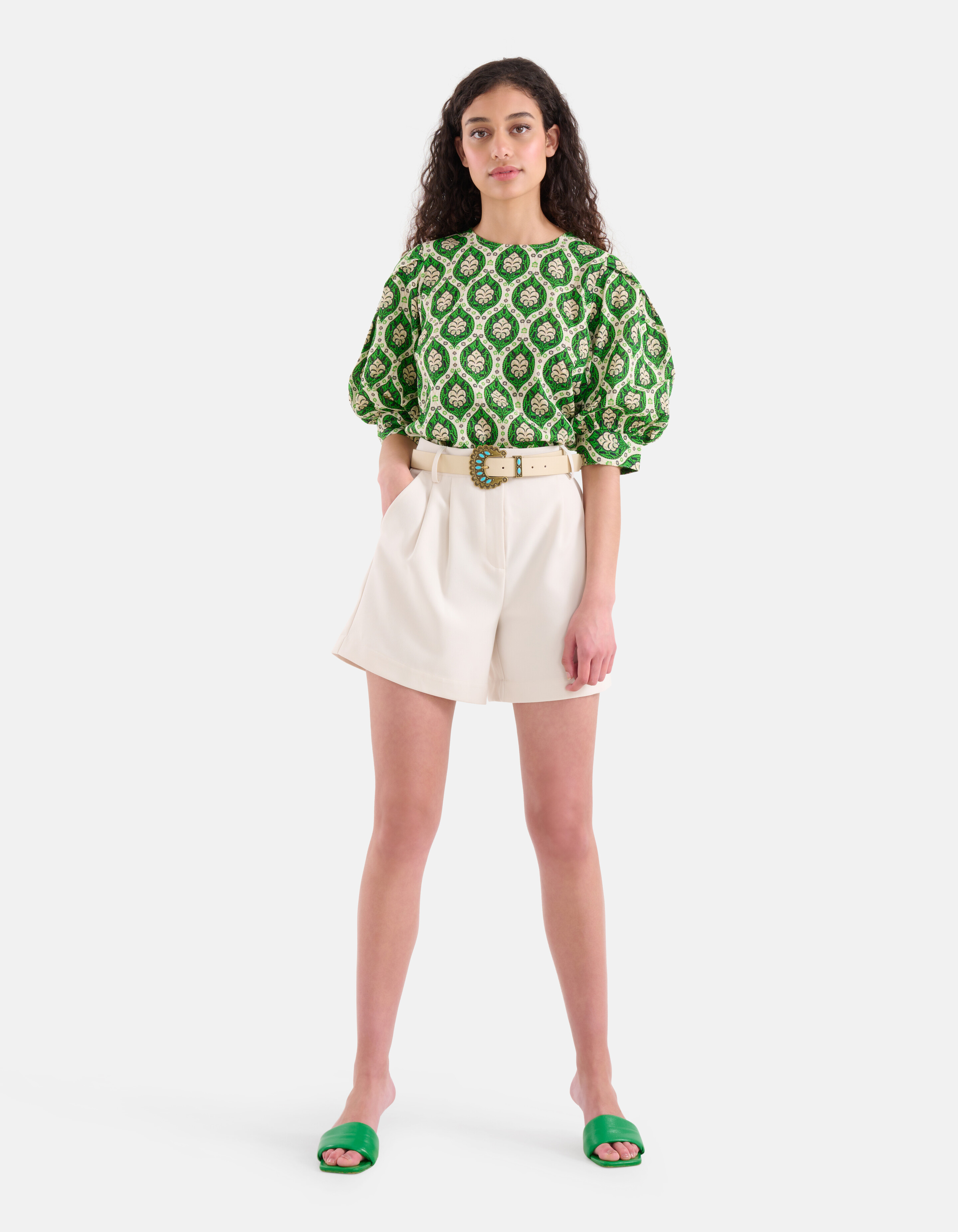 Grafik Lurex Top Grün SHOEBY WOMEN