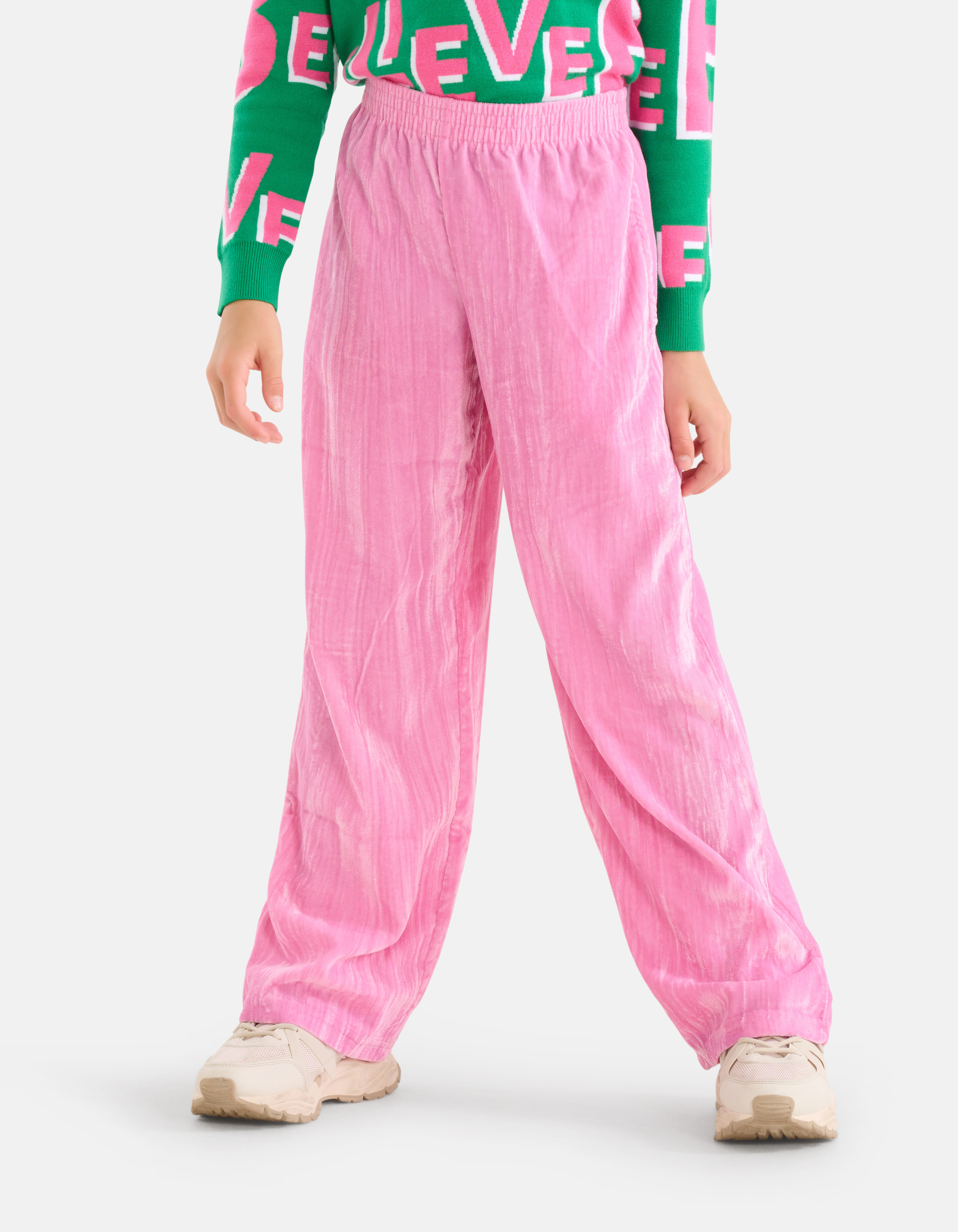 Weit geschnittene Hose aus Samt Rosa SHOEBY GIRLS