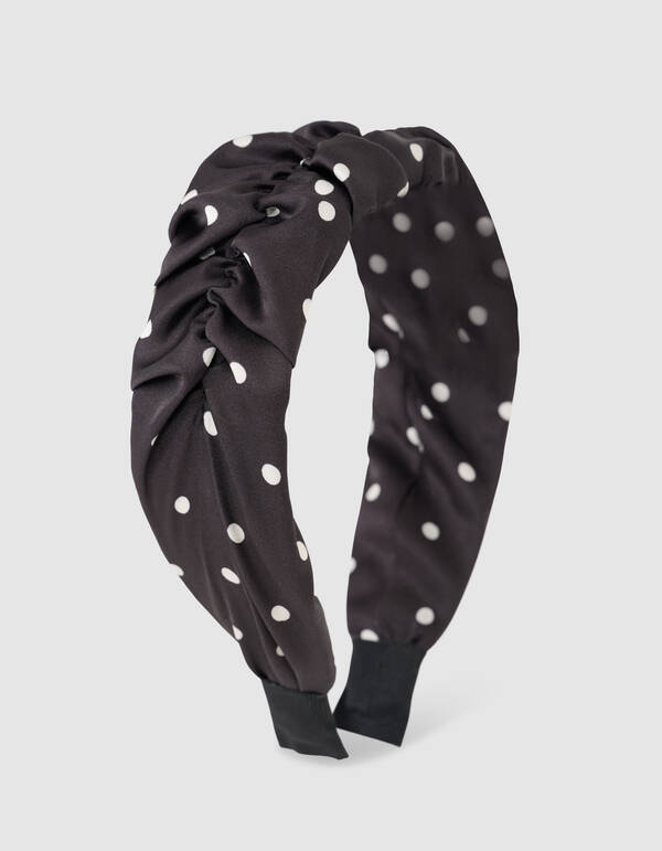 Polkadot gerafftes Haarband Schwarz SHOEBY ACCESSOIRES
