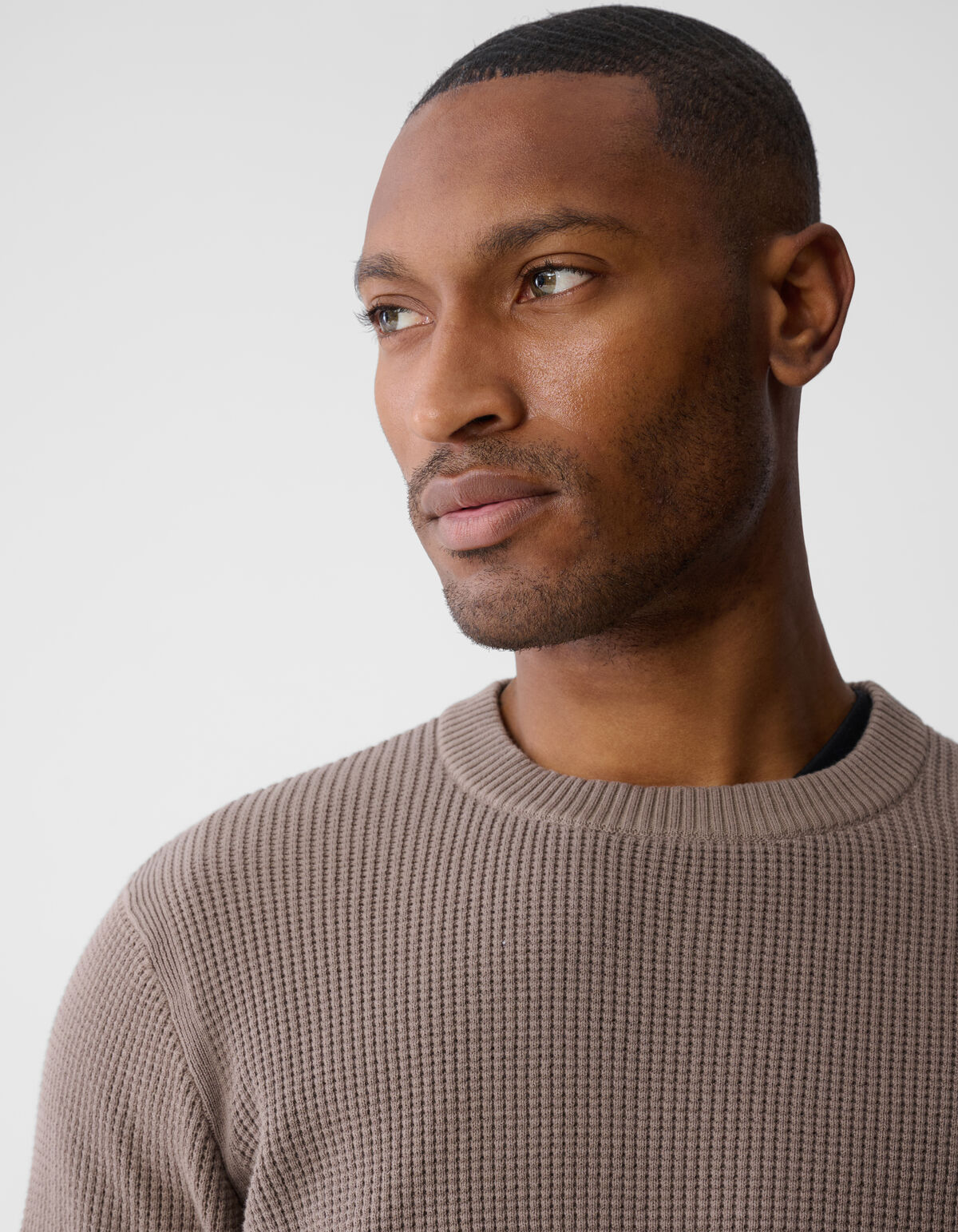 Gestrickter Waffel-Pullover Braun/Taupe SHOEBY MEN