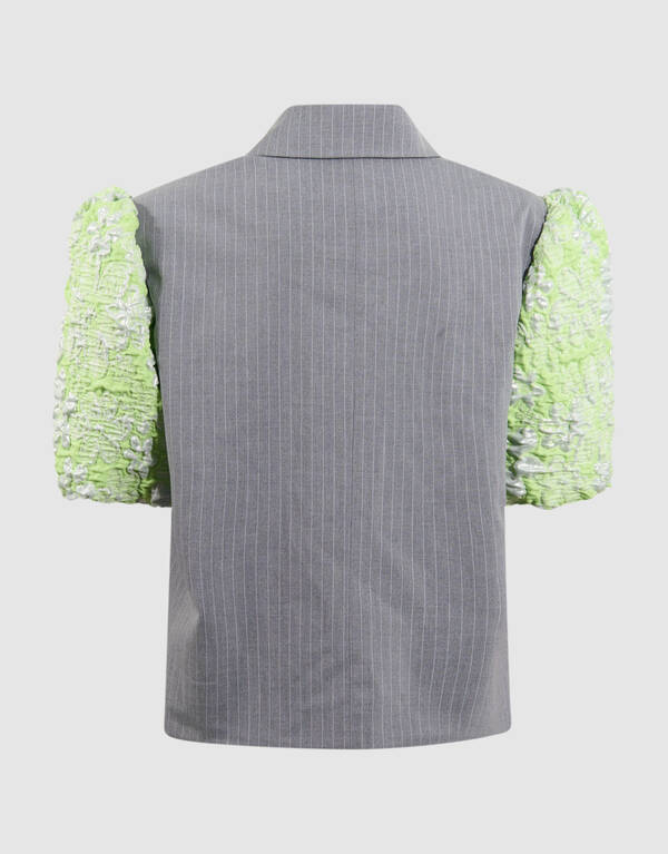 Jacquard Kurzarmblazer Grau SHOEBY GIRLS