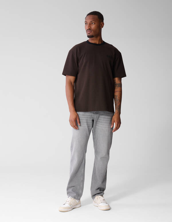 Wabenmuster-T-Shirt Dunkelbraun SHOEBY MEN