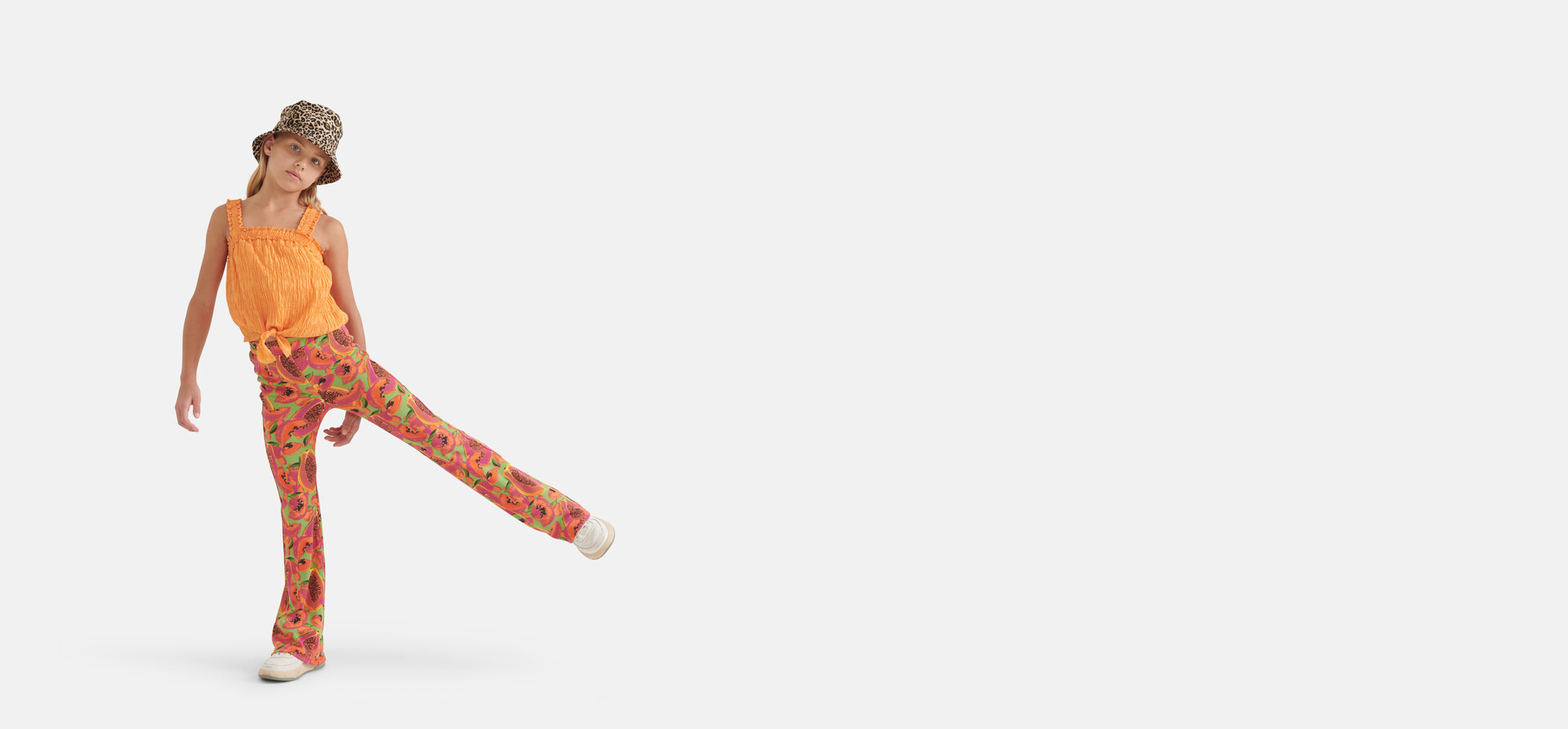 Rib Flared Legging mit Obstmuster Grün SHOEBY GIRLS