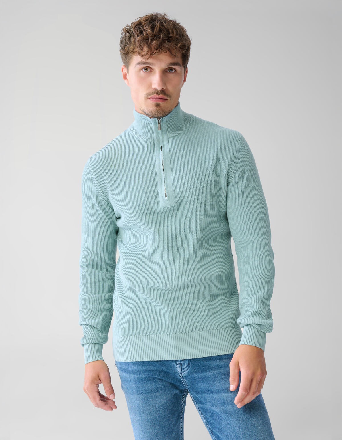 Pullover mit Reißverschluss Grau SHOEBY MEN