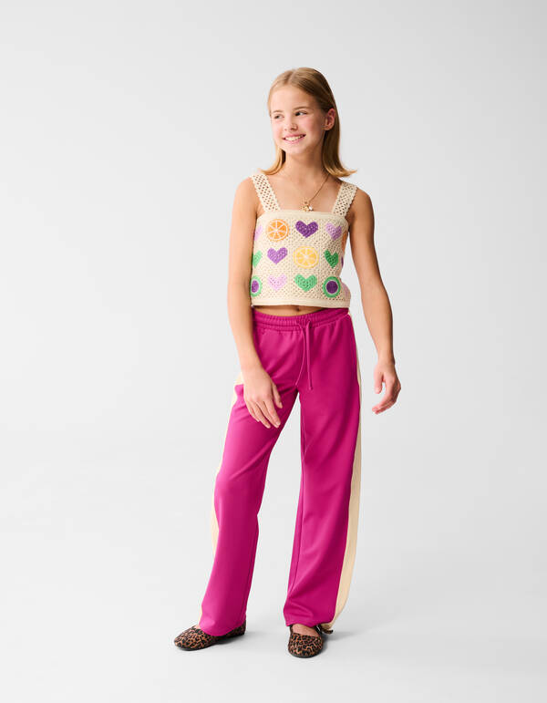 Sportliche Hose mit weitem Bein Rosa SHOEBY GIRLS