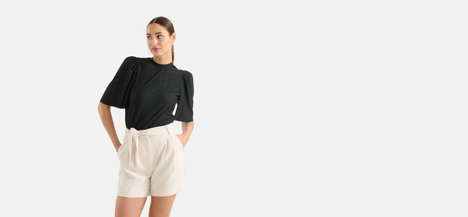 Crinkle Top Schwarz SHOEBY WOMEN