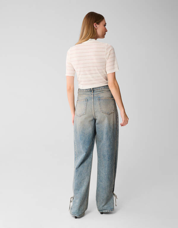 Mesh Texture Top Off Weiß SHOEBY WOMEN