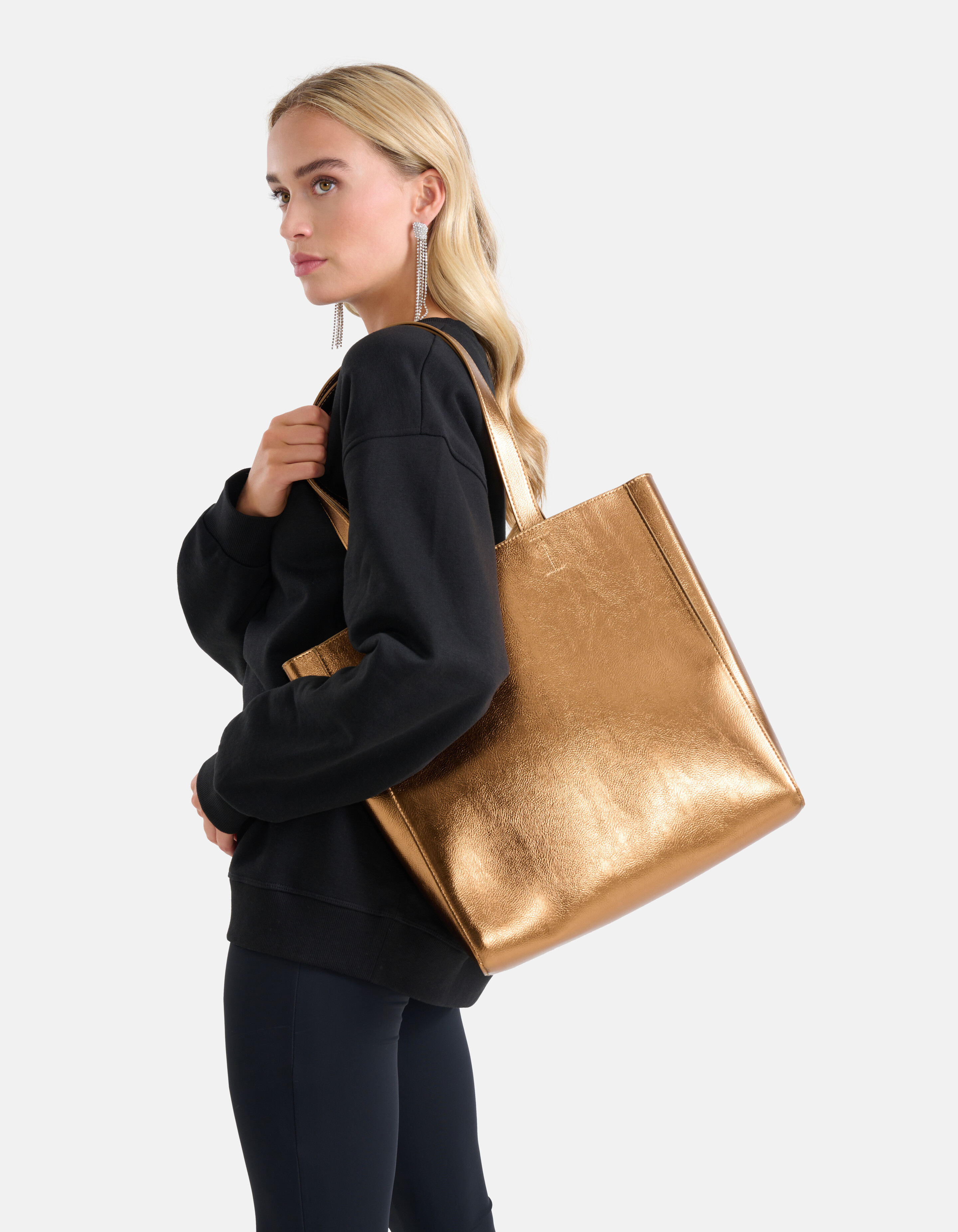 Metallic Shopper Tasche Bronze SHOEBY ACCESSOIRES