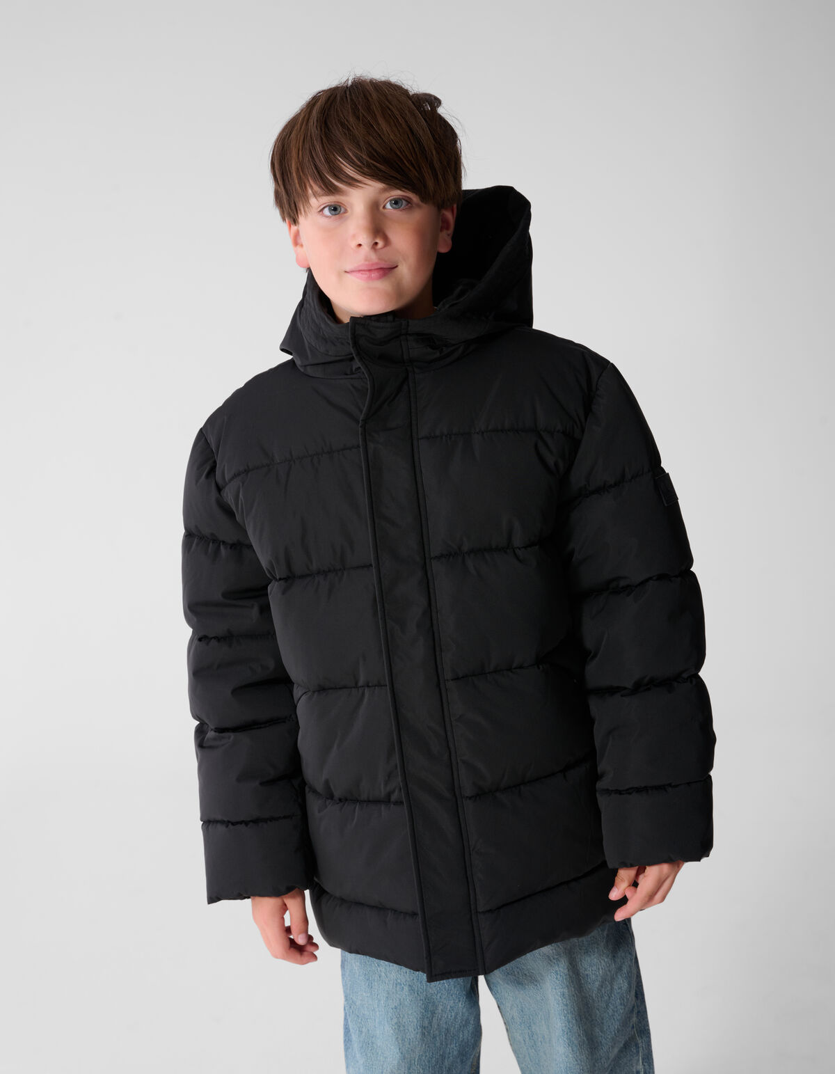 ange technische Pufferjacke in Schwarz SHOEBY BOYS