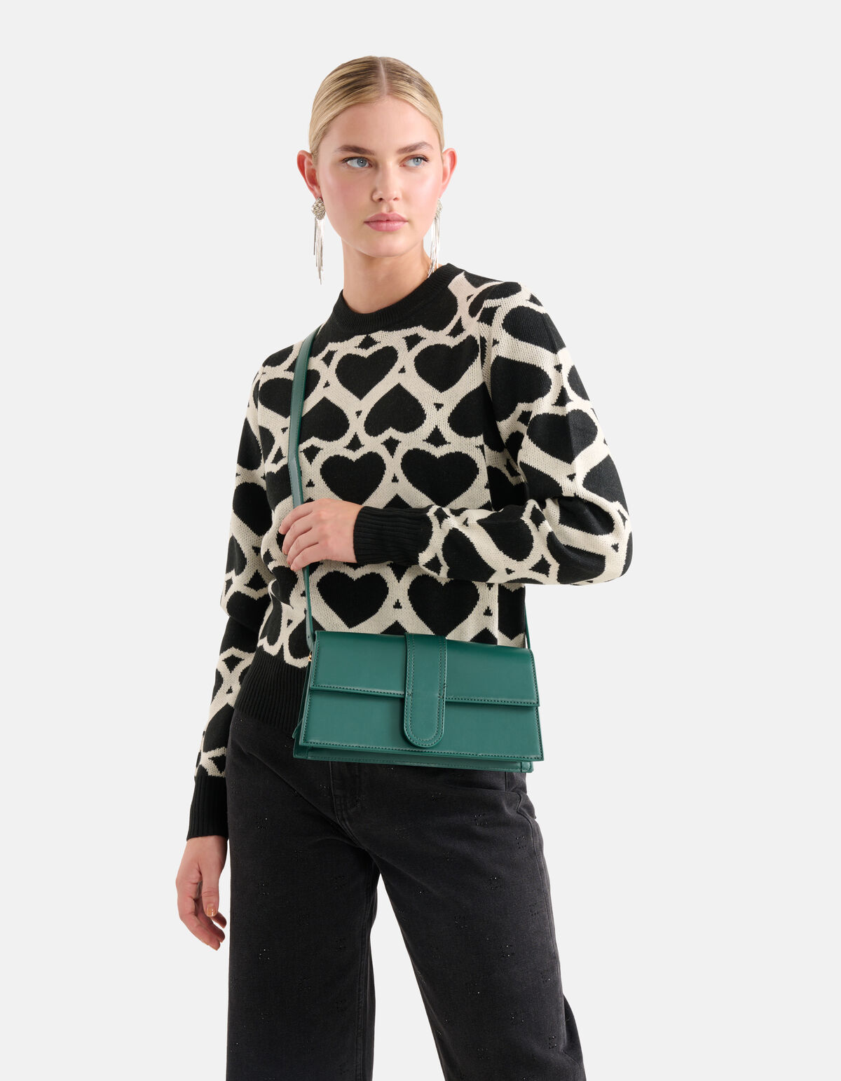 Rechteckige Tasche Dunkelgr&uuml;n SHOEBY ACCESSOIRES