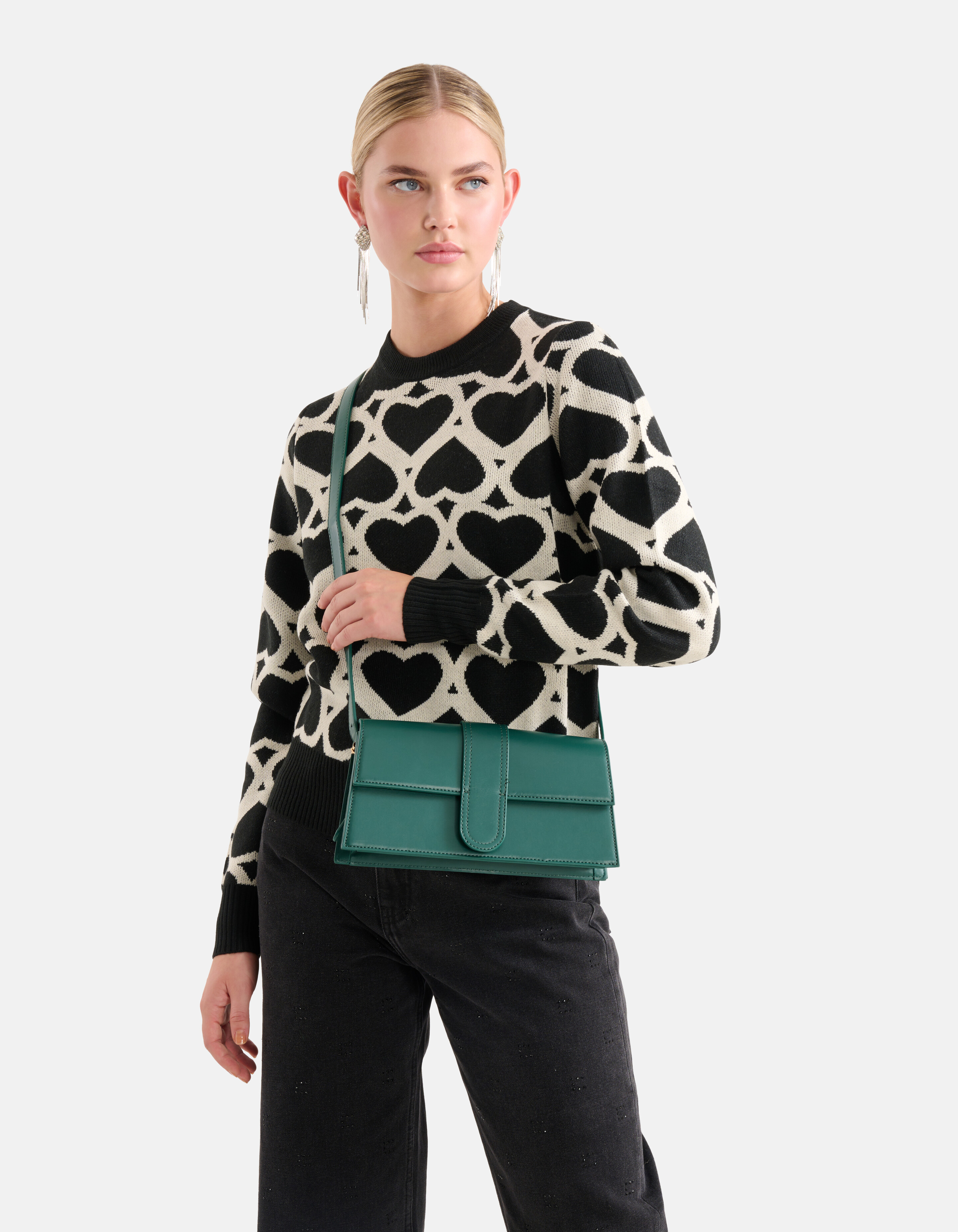 Rechteckige Tasche Dunkelgrün SHOEBY ACCESSOIRES