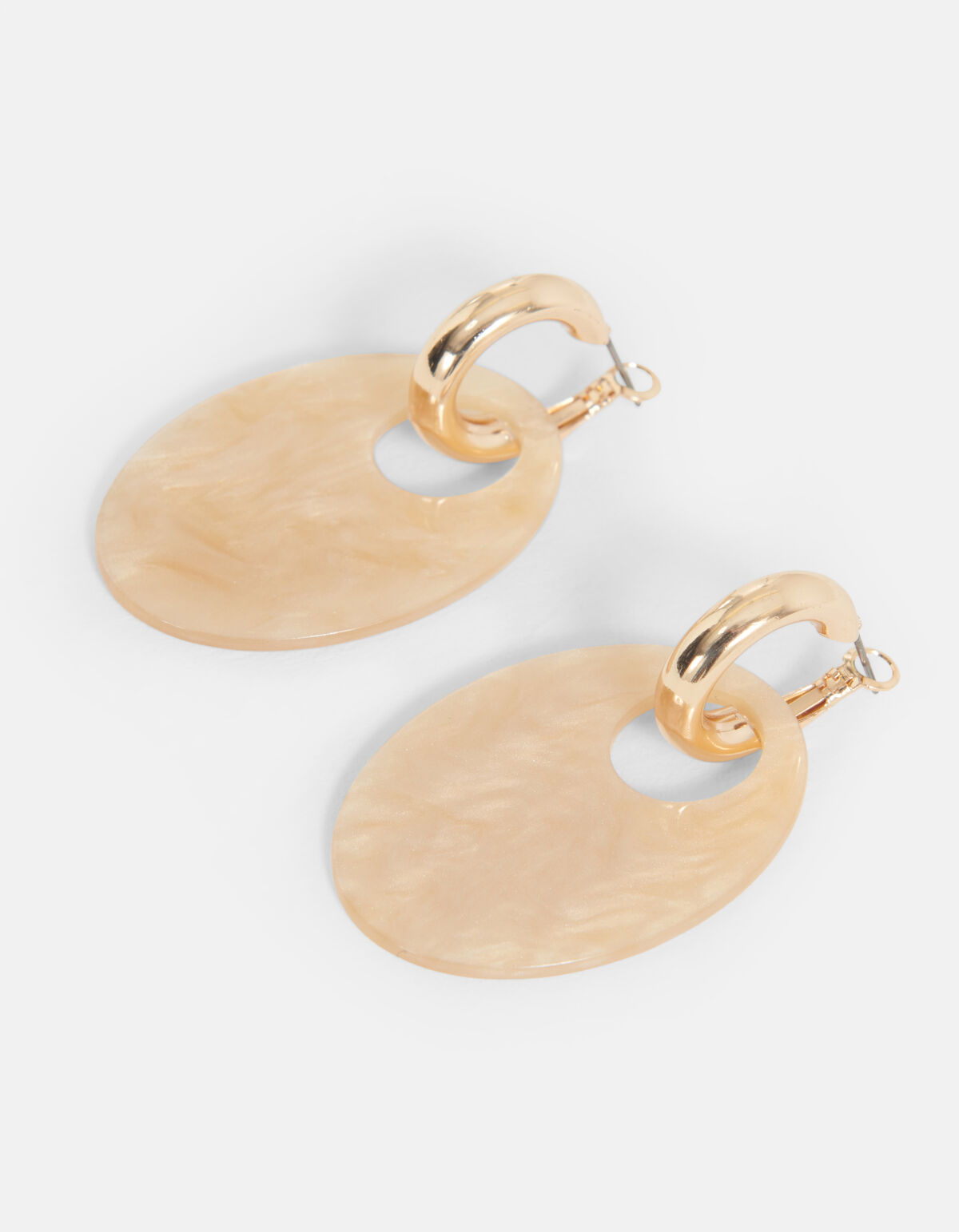 Ovale Ohrringe Beige SHOEBY ACCESSOIRES