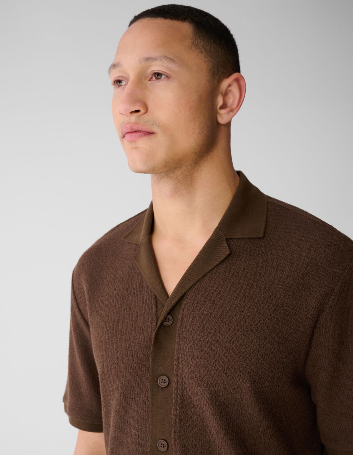 Gestricktes Overshirt Dunkelbraun SHOEBY MEN