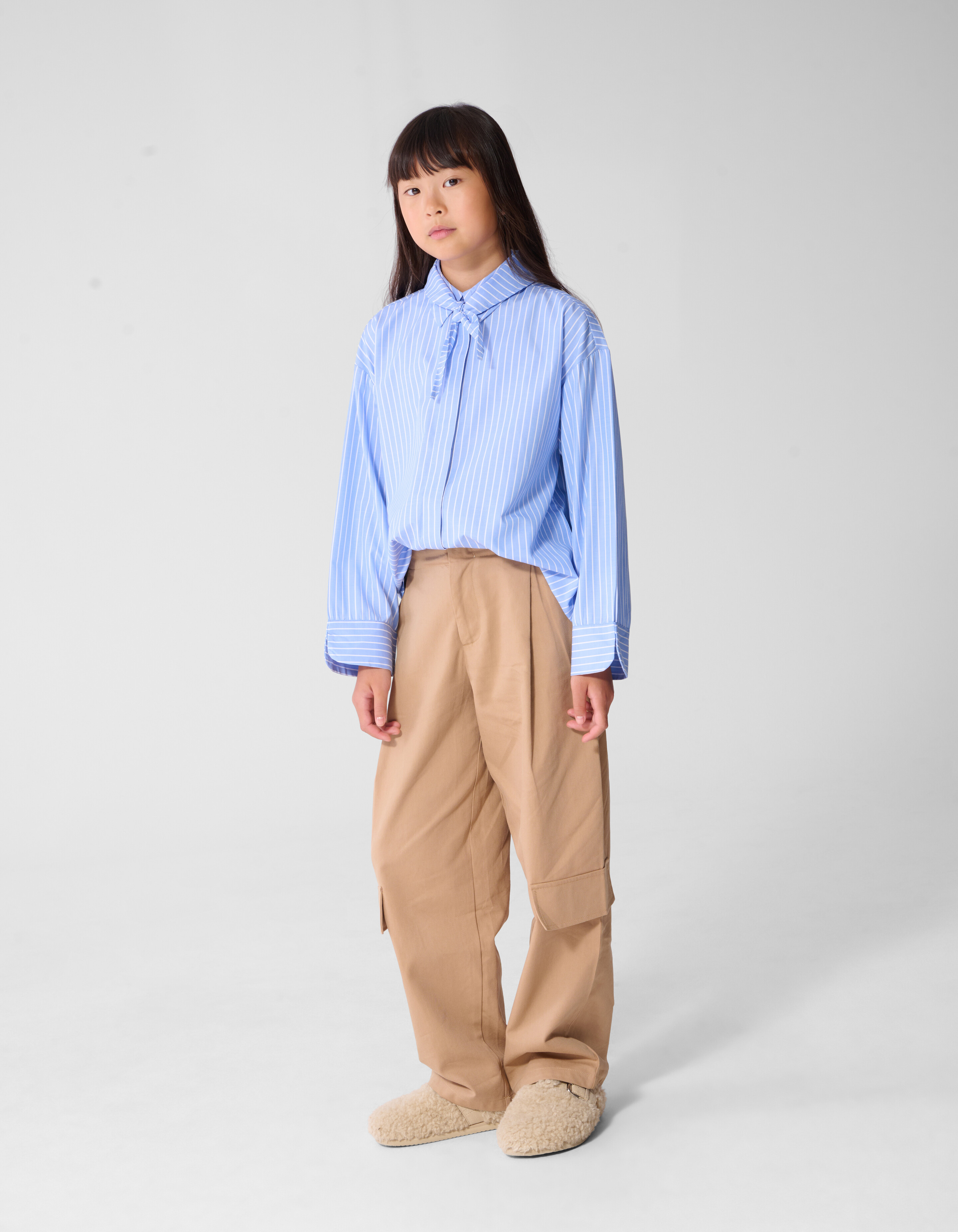 Long Scarf Bluse Blau SHOEBY GIRLS