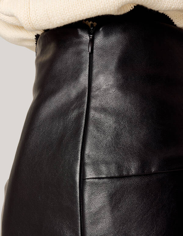 Veganer Leder Midirock Schwarz SHOEBY WOMEN