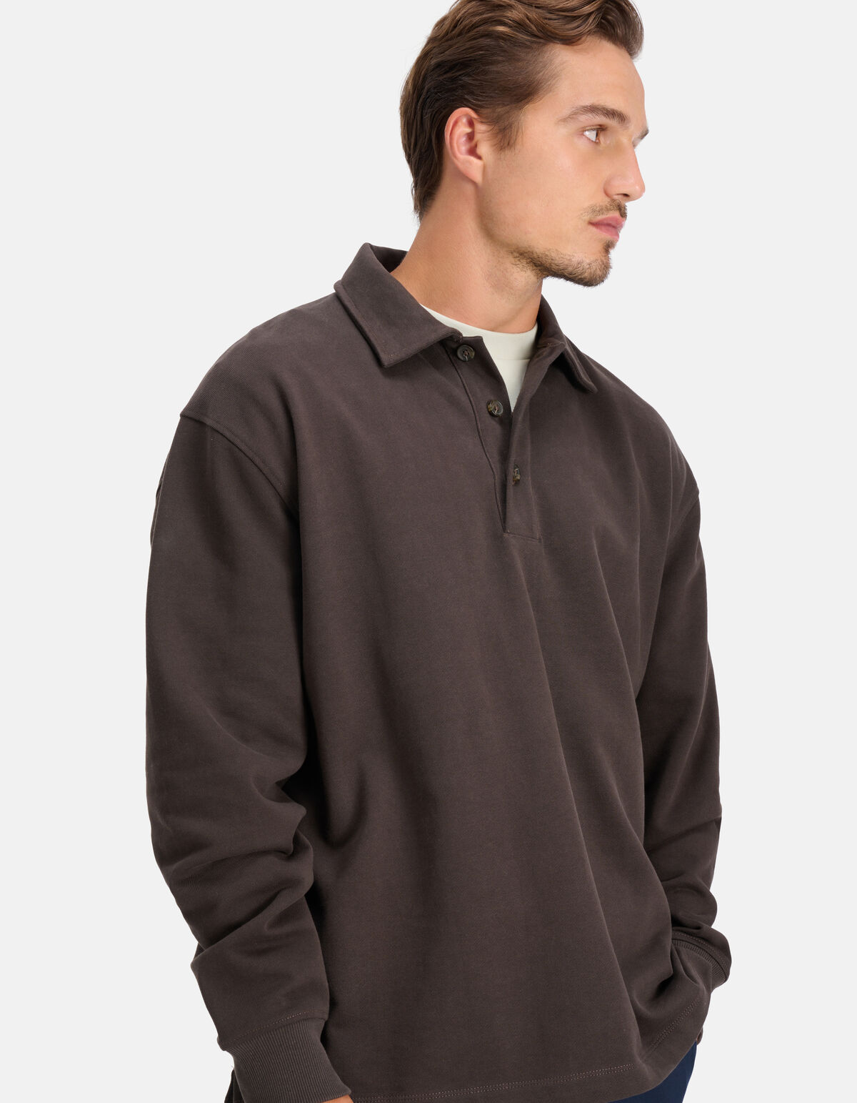 Langärmeliges Poloshirt Dunkelbraun By Fred SHOEBY MEN