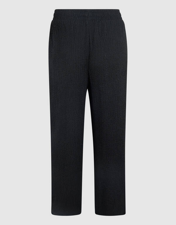 Crinkle Wide Leg Trousers Black SHOEBY WOMEN