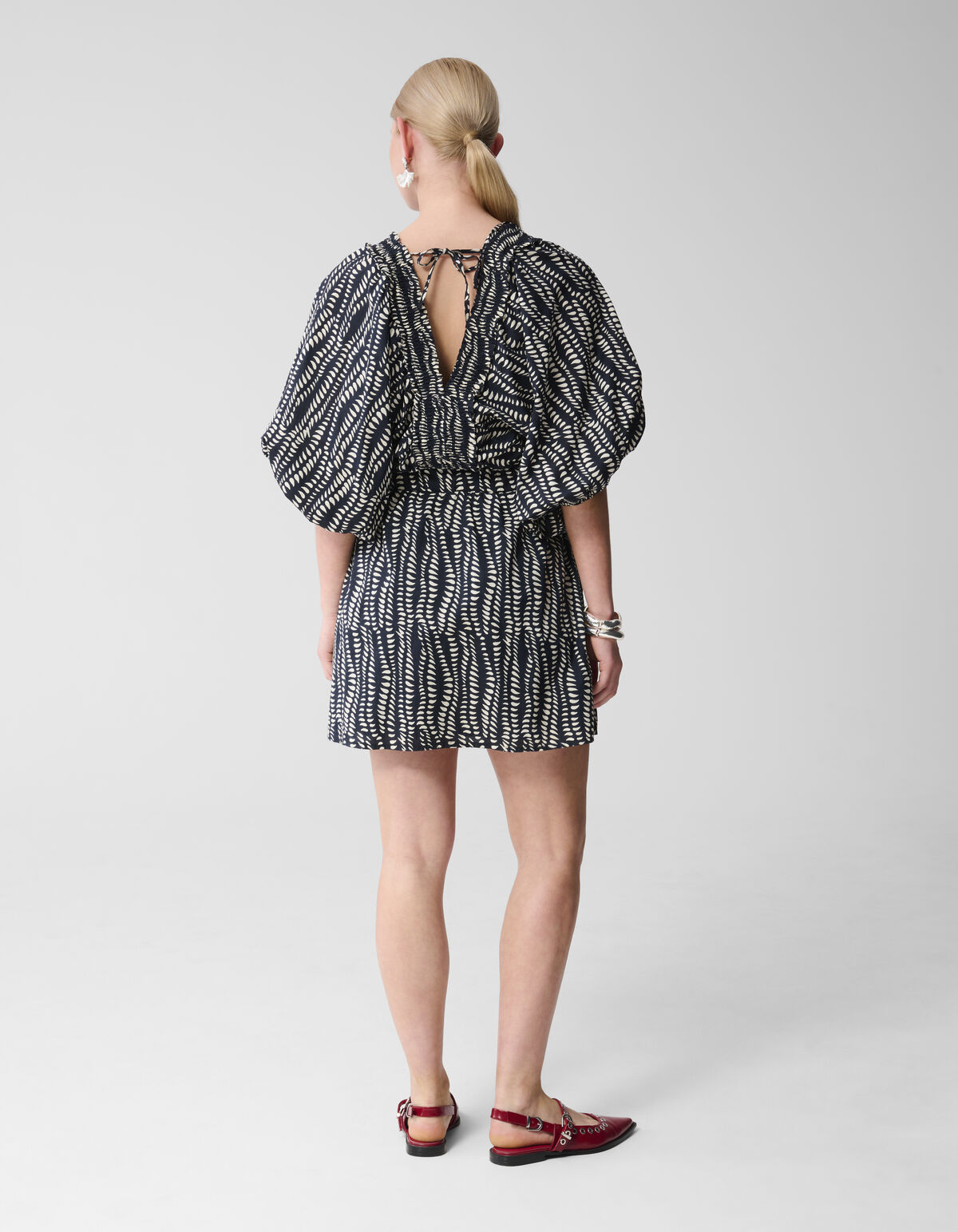 Bedrucktes Minikleid Schwarz/Weiß SHOEBY WOMEN