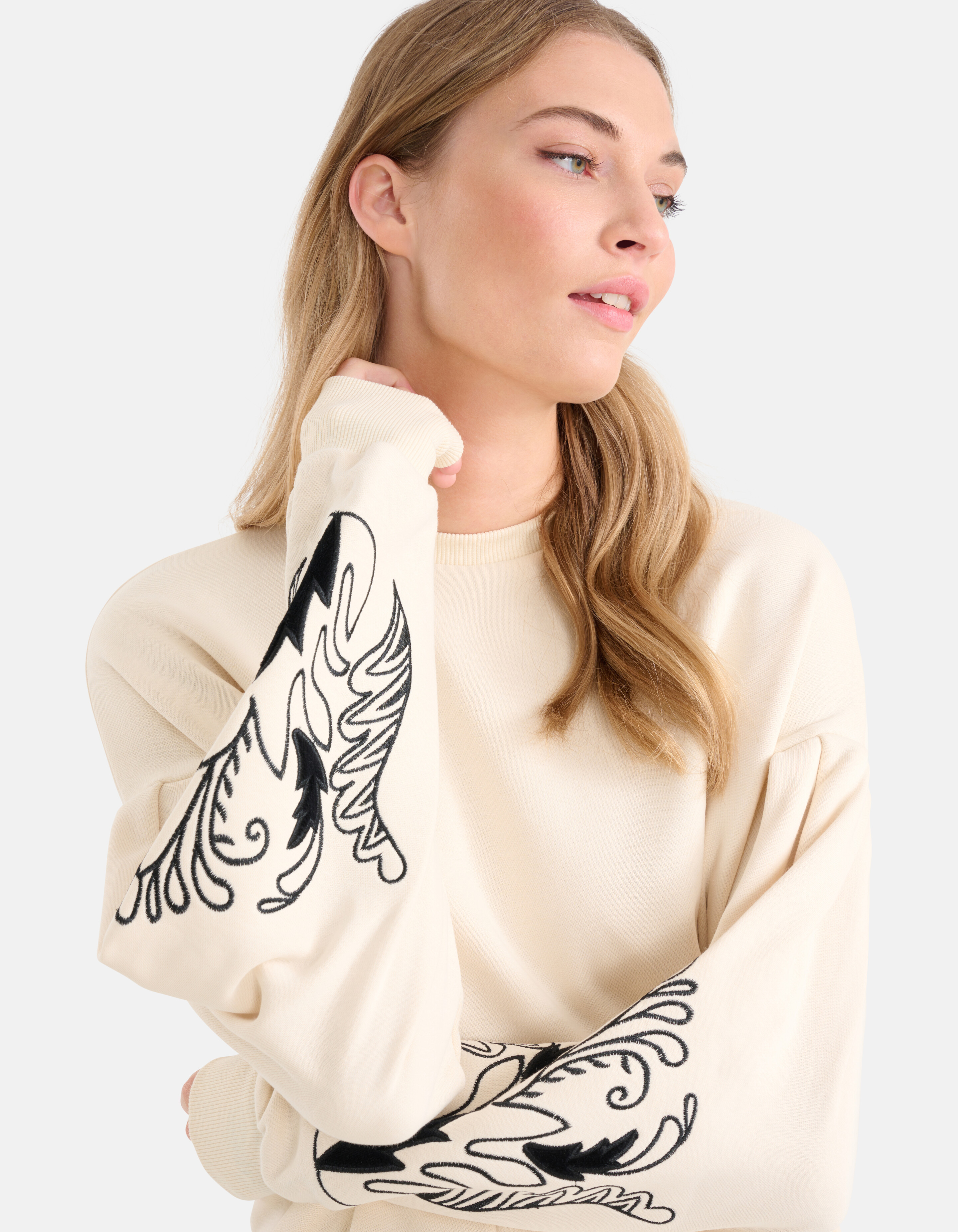 Embroidery Sweater Gebroken Wit SHOEBY WOMEN