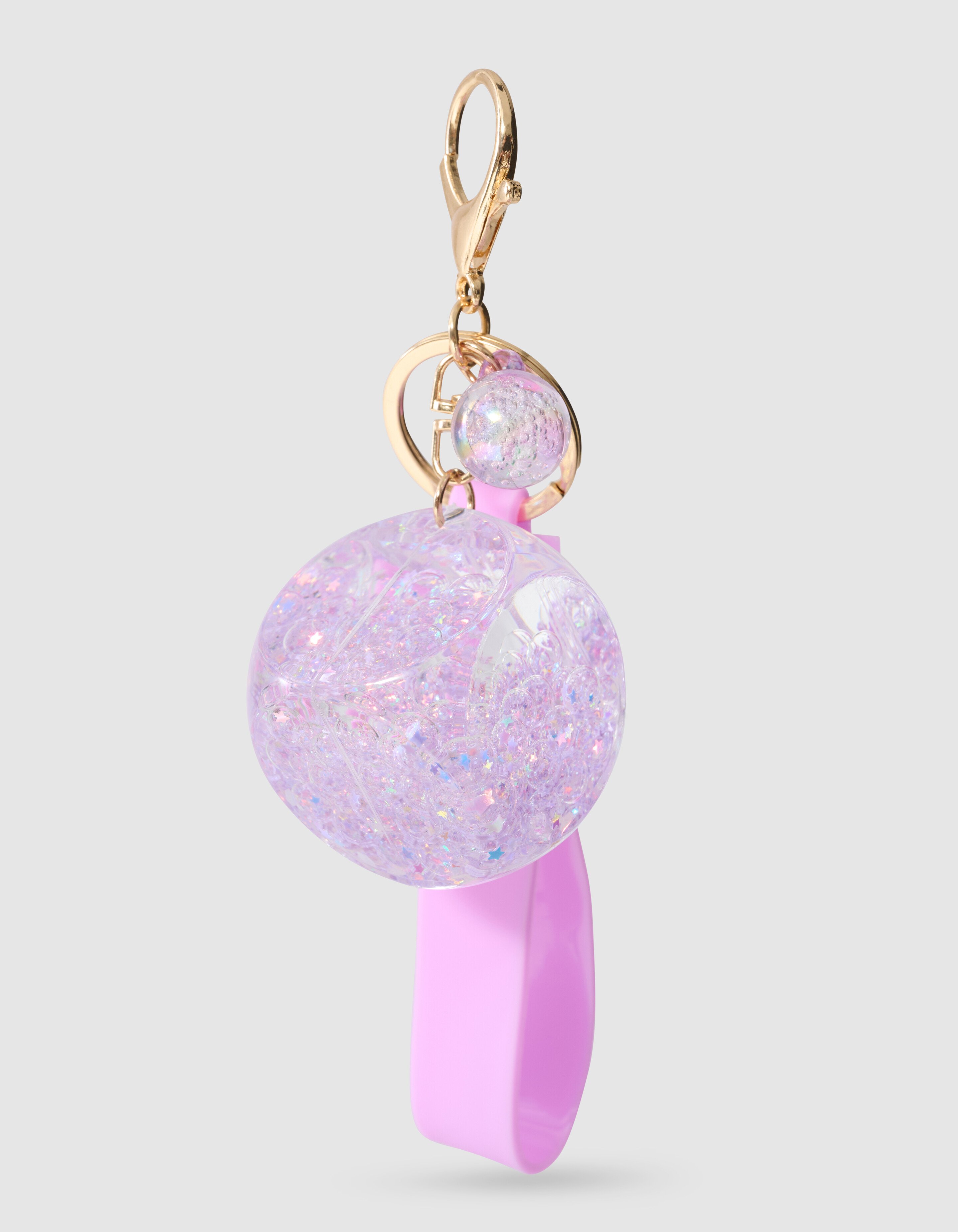 Glitzer W&uuml;rfel Schl&uuml;sselanh&auml;nger Lila SHOEBY ACCESSOIRES