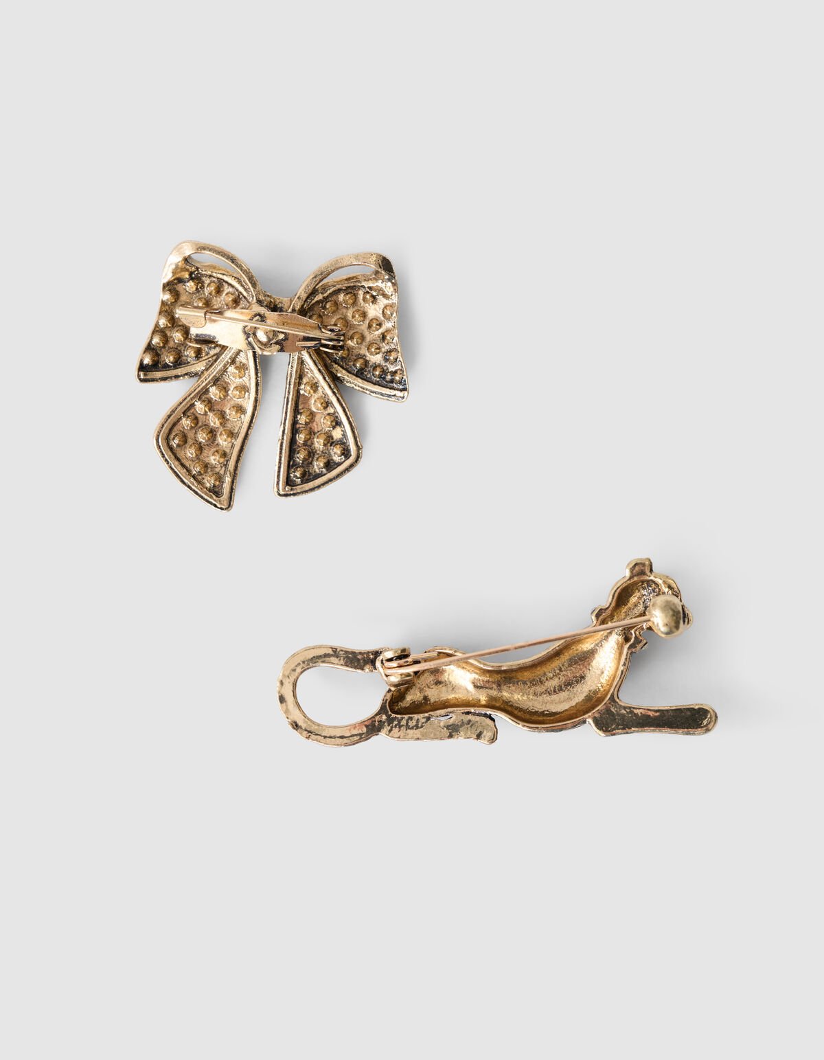Leoparden Schleife Brosche Set Gold SHOEBY ACCESSOIRES