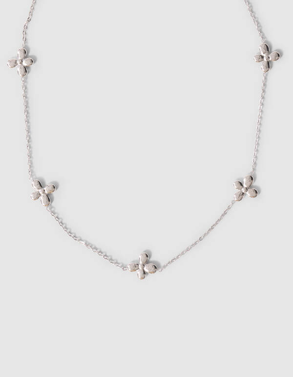 Kleine Blumenkette Silber SHOEBY ACCESSOIRES