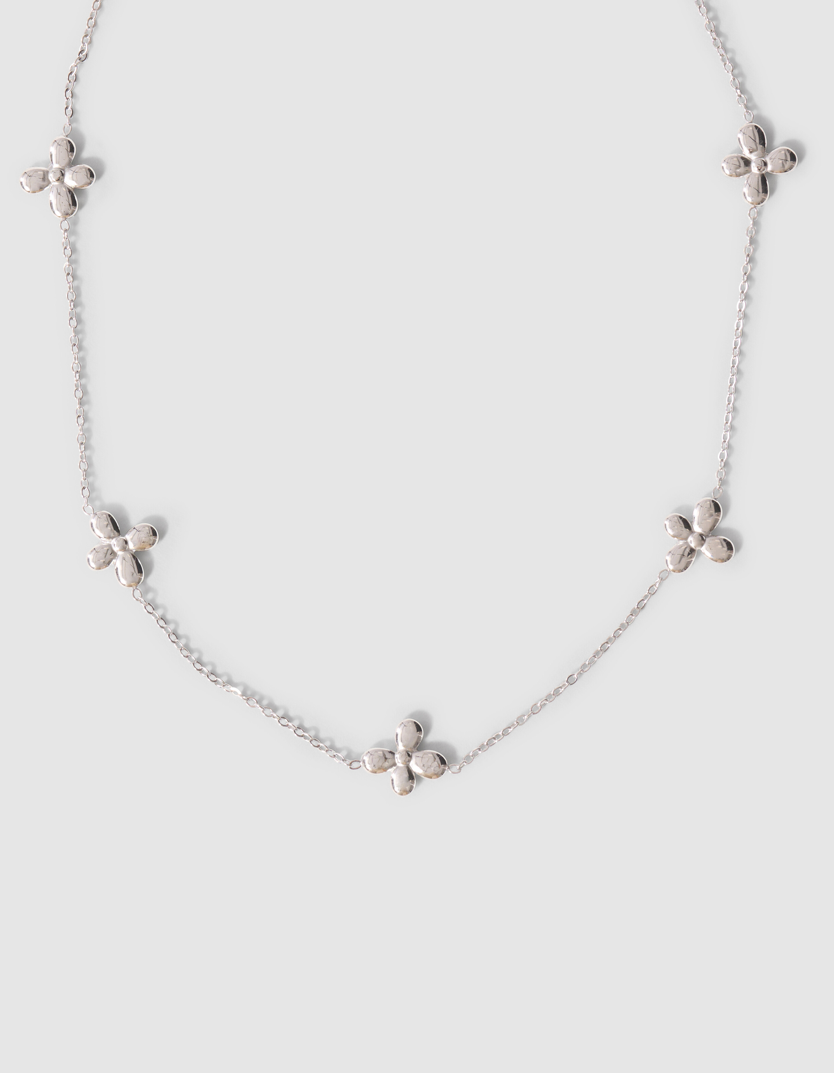Small Flower Ketting Zilver SHOEBY ACCESSOIRES
