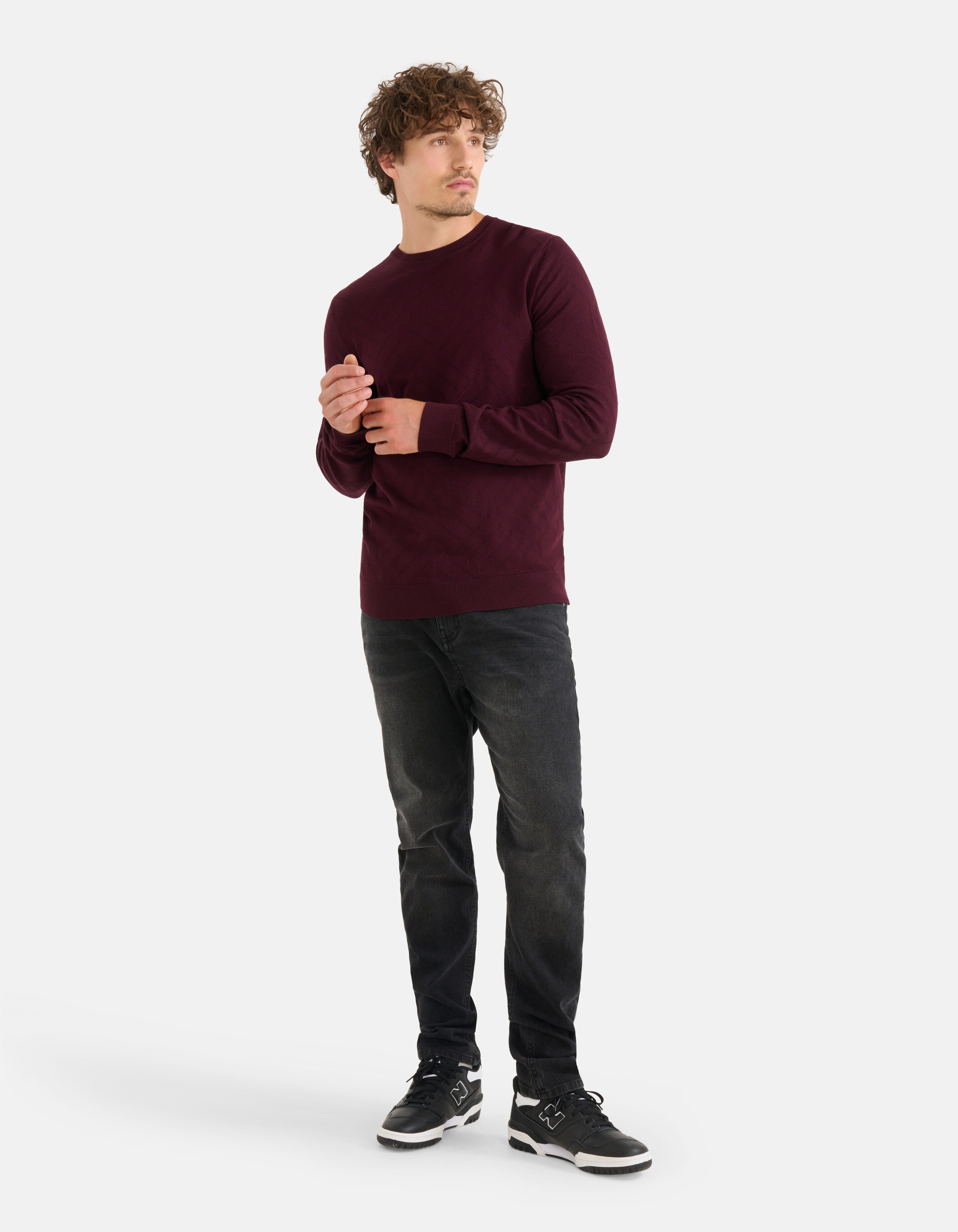 Diagonaler Pullover Bordeaux SHOEBY MEN