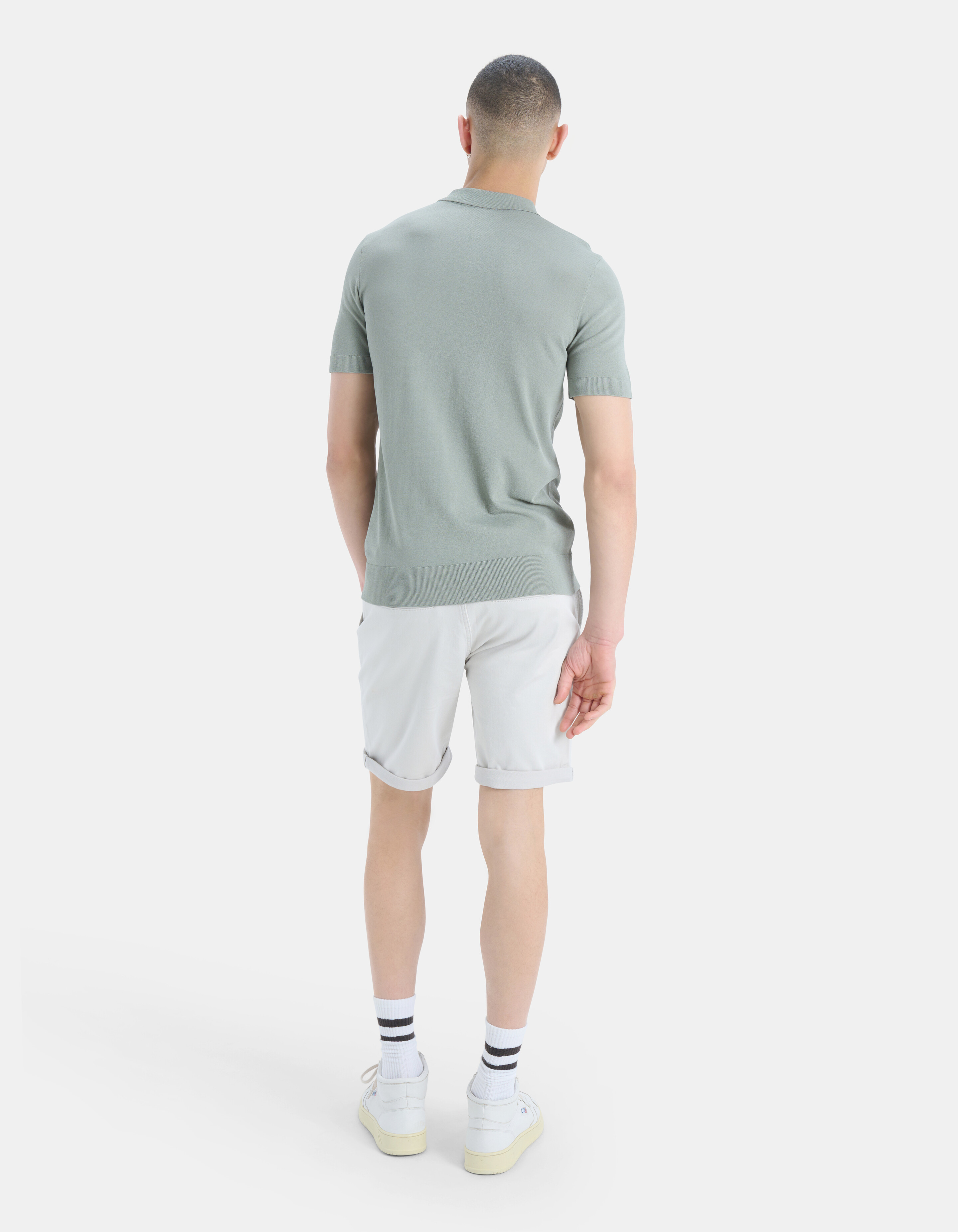 Gestricktes Poloshirt mit Reißverschluss REFILL
