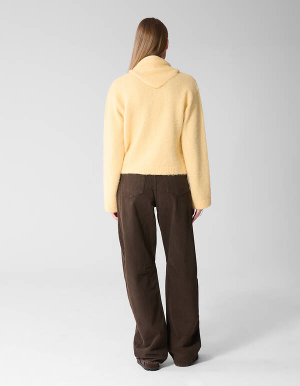 Fluffy Scarf Strickpullover Gelb SHOEBY WOMEN