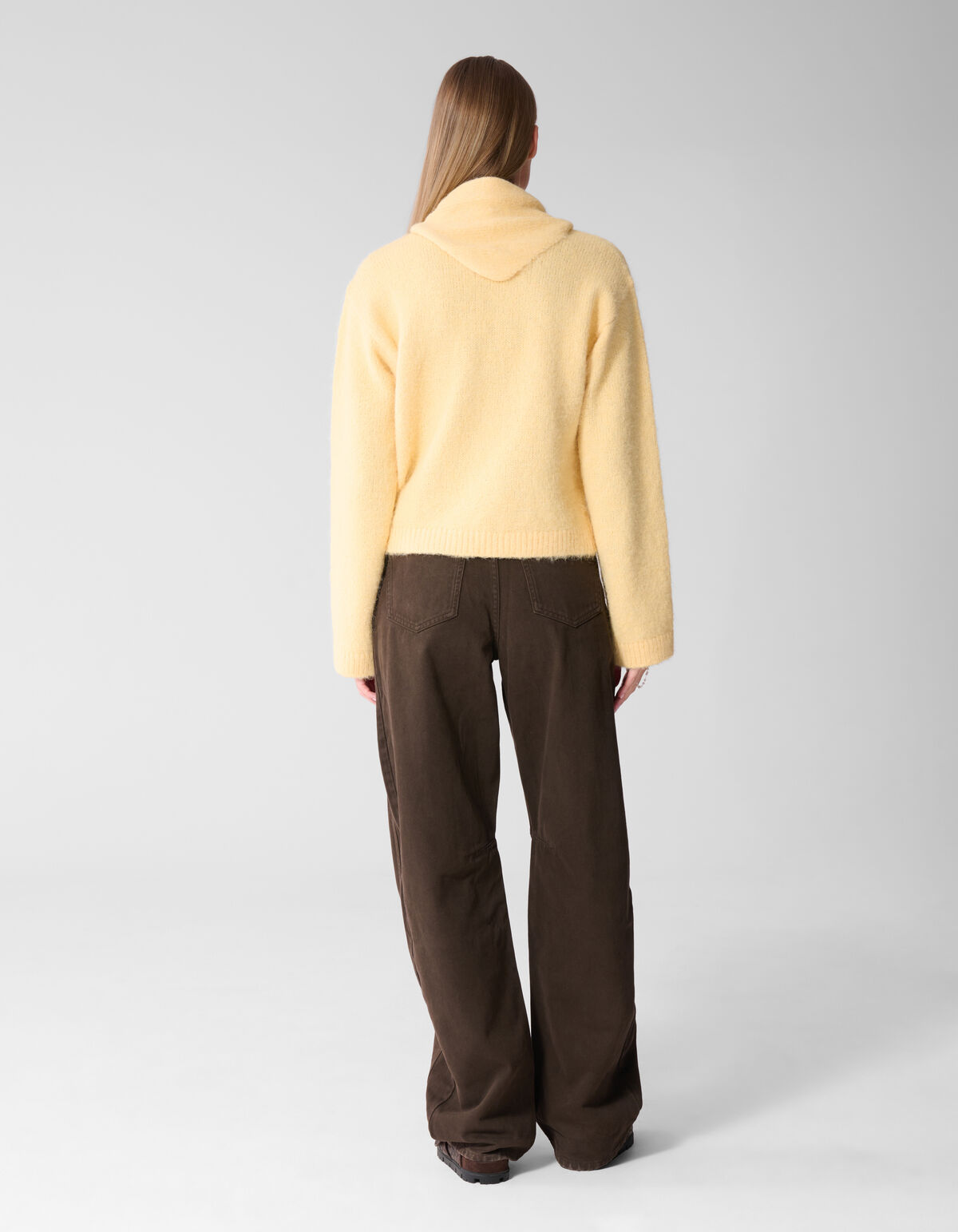Fluffy Scarf Strickpullover Gelb SHOEBY WOMEN