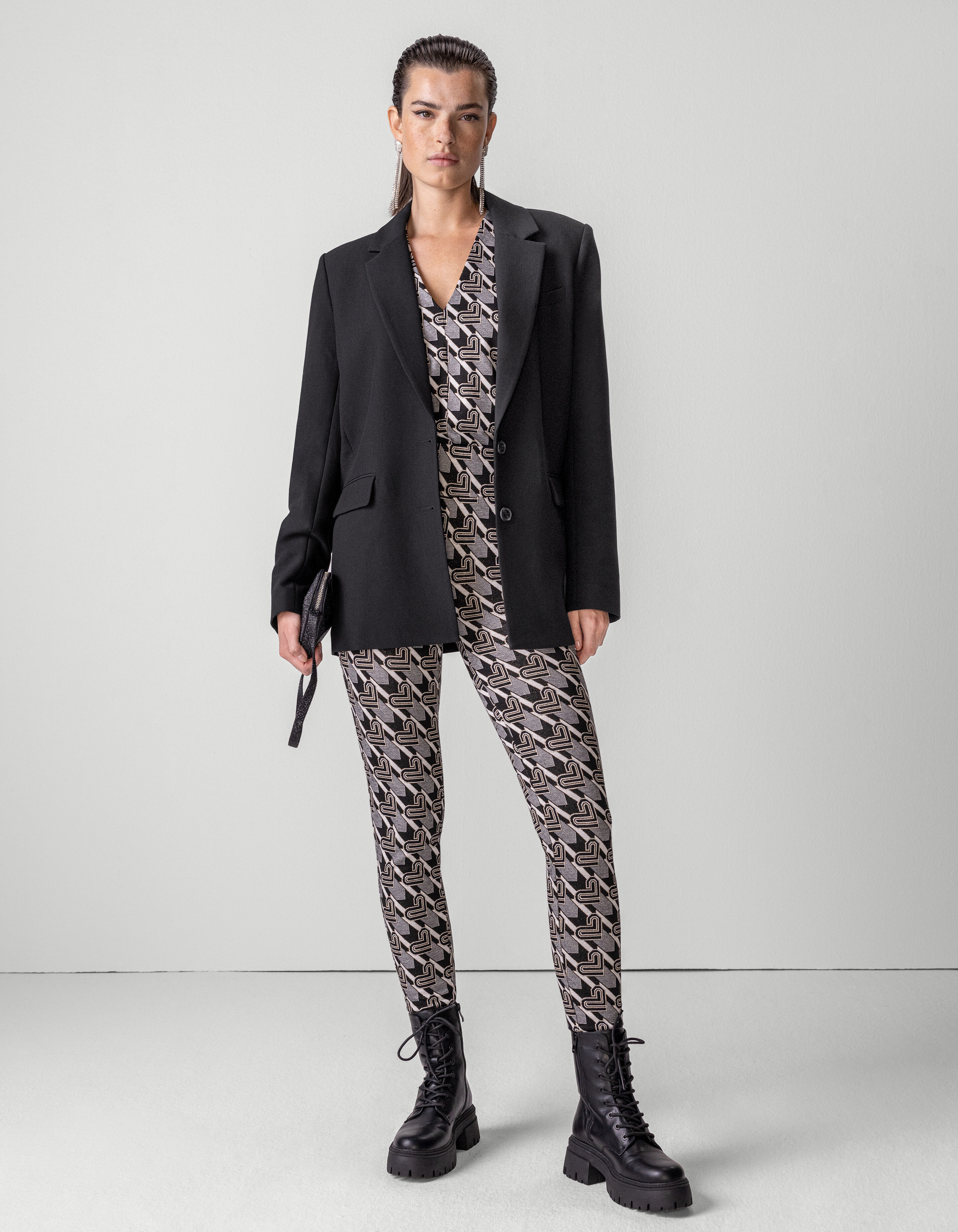 Monogramm-Leggings Schwarz/Weiß SHOEBY WOMEN