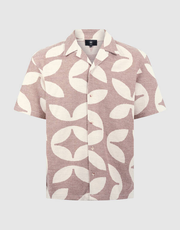 Overshirt mit durchgehendem Logo-Print in Braun SHOEBY MEN