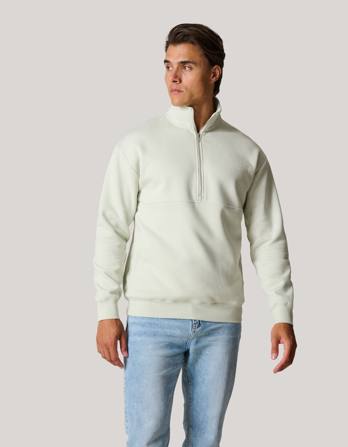 Pullover mit Rei&szlig;verschluss Grau SHOEBY MEN