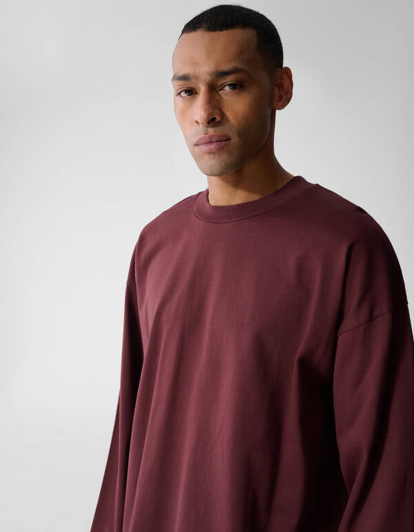 Relaxed Basic Langarmshirt Rot SHOEBY MEN