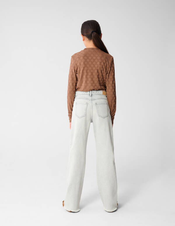 Polkadot Langarmshirt Braun SHOEBY GIRLS