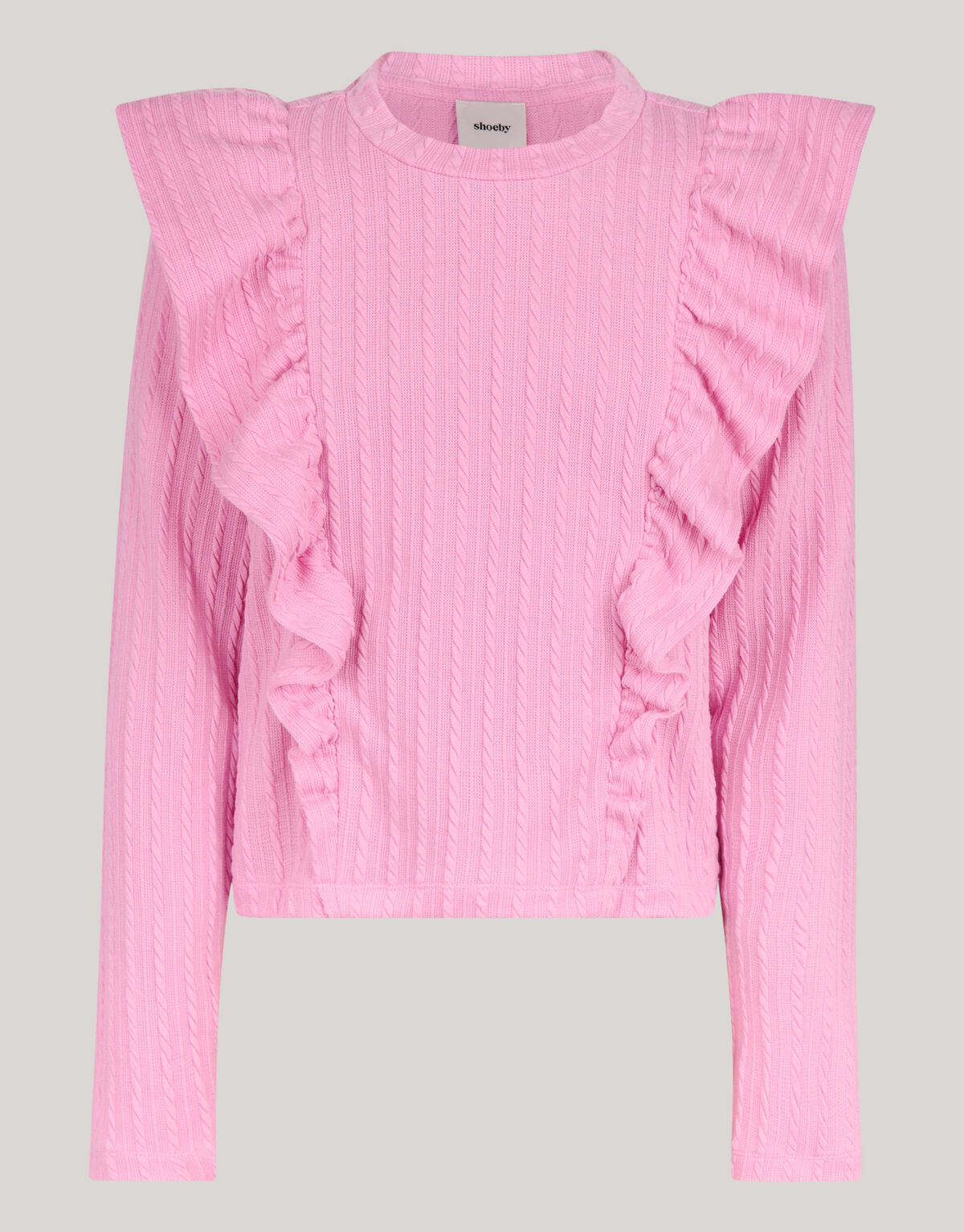 Kabel-R&uuml;schen-Top Rosa SHOEBY GIRLS