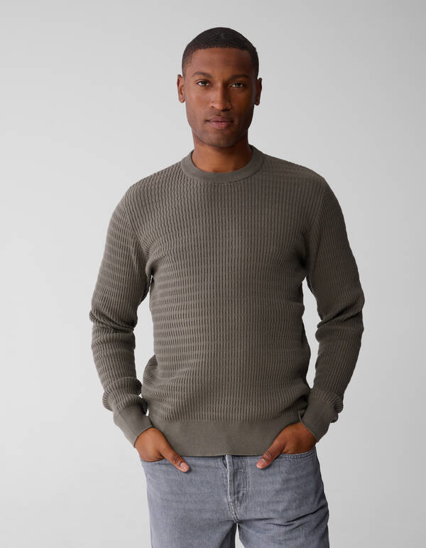 Strukturpullover Dunkelgrün SHOEBY MEN