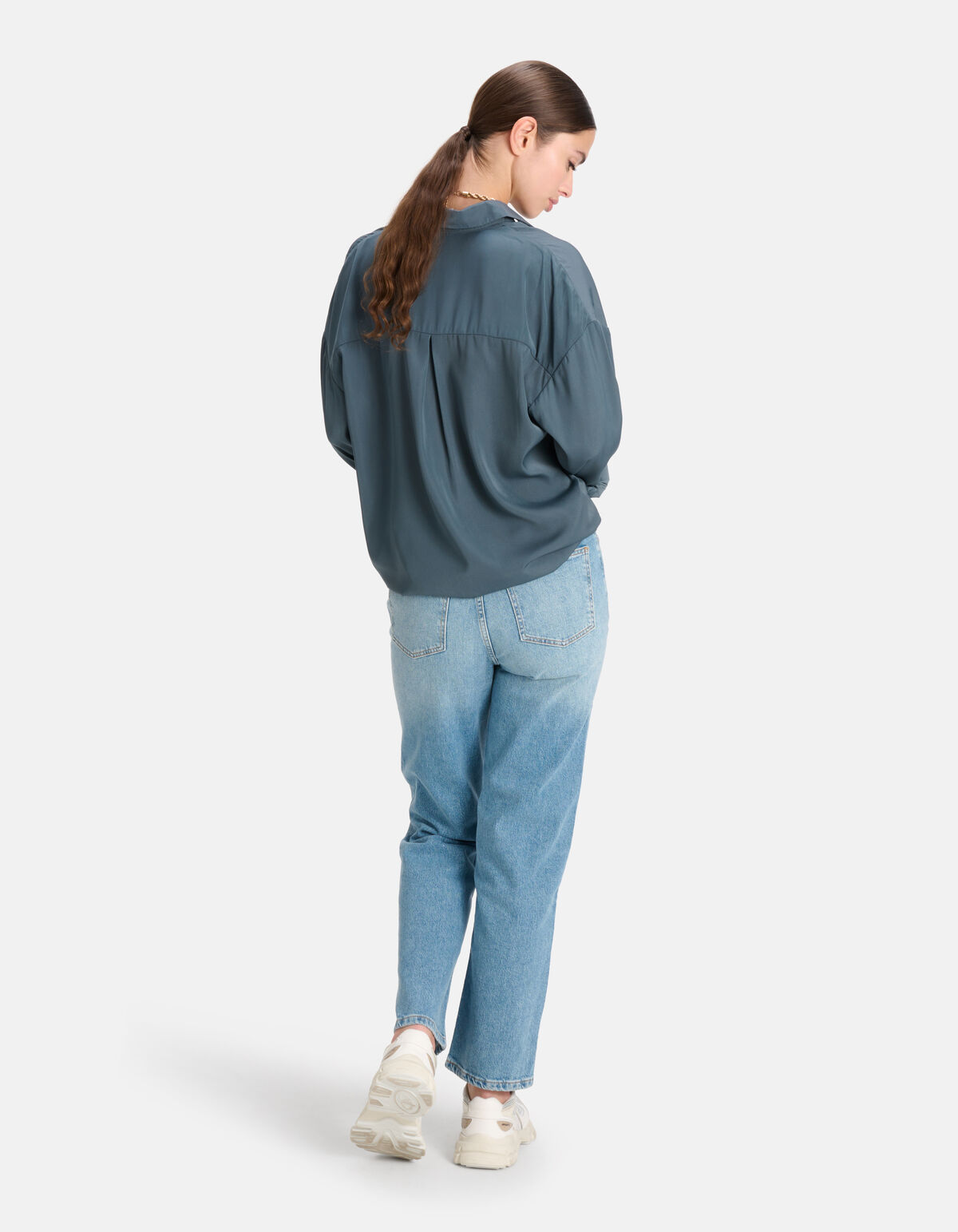 Satinbluse Dunkelblau SHOEBY WOMEN