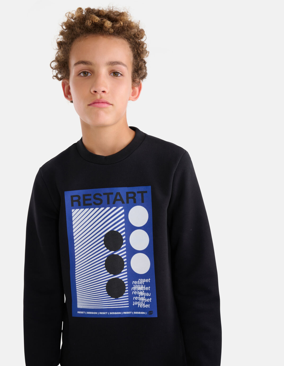 Grafik Retro Pullover Schwarz SHOEBY BOYS