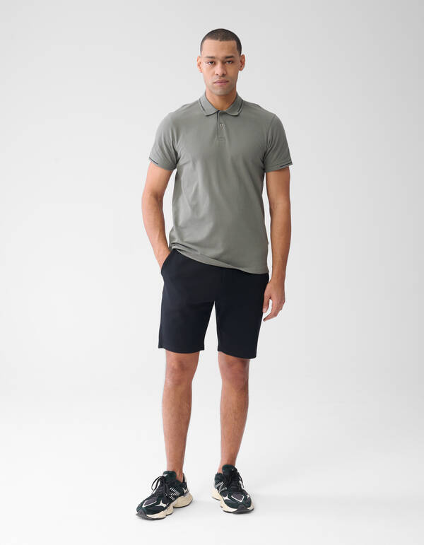 Piqu&eacute; Logo Shorts Schwarz SHOEBY MEN