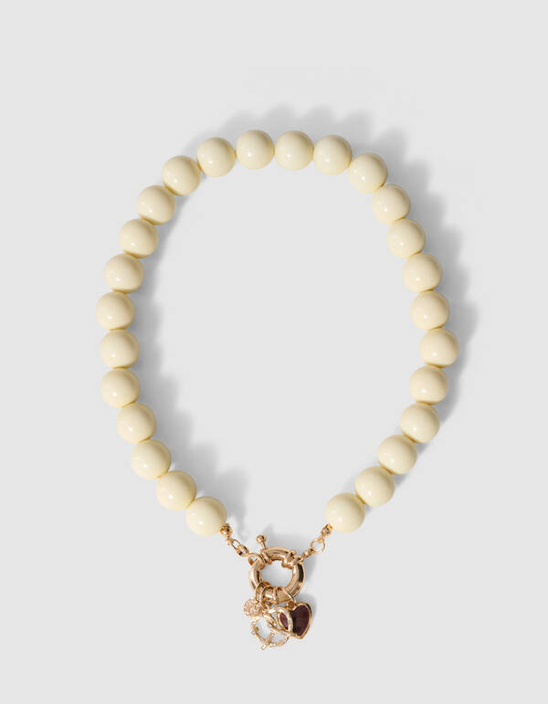 Perlen-Charm-Kette Hellgelb SHOEBY ACCESSOIRES