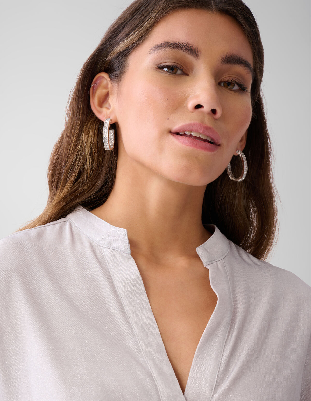 Glänzende weite Bluse Silber SHOEBY WOMEN